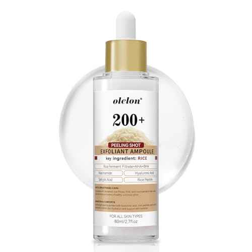 White Rice Peeling Glow Ampoule - Upgrade Skin Peel & Hydration Shot for Face and Body, Exfoliating Serum for All Skin Types, 80ml