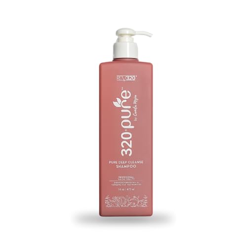 Pure Deep Cleanse Clarifying Shampoo for Build Up 16oz, Oily Hair Cleaner for Soft & Hard Water, Made with Natural Ingredients, Detox Shampoo That Thickens & Nourishes Straight & Curly Hair 320Pure