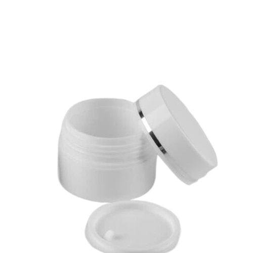 6 Pack Plastic Empty Cosmetic Containers with Lid, Portable 8 Oz 250ml Refillable Make-up Face Cream Jars Case for Body Scrub Mask Lotion Storage Pot (White)