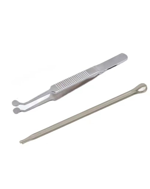 Titanium alloy Eyelid Massage tweezers,Meibomian gland Expressor Dry Eye Relief Eyelid Gland Care sterile Cleaning Kit Eye Stye Treatment Chalazion Remover Meibomian gland forceps