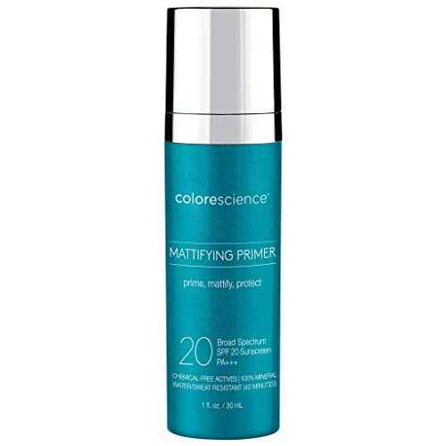 Colorescience Mattifying Perfector Face Primer, Water Resistant Mineral Sunscreen, Broad Spectrum 20 SPF UV Skin Protection, 1 Fl oz