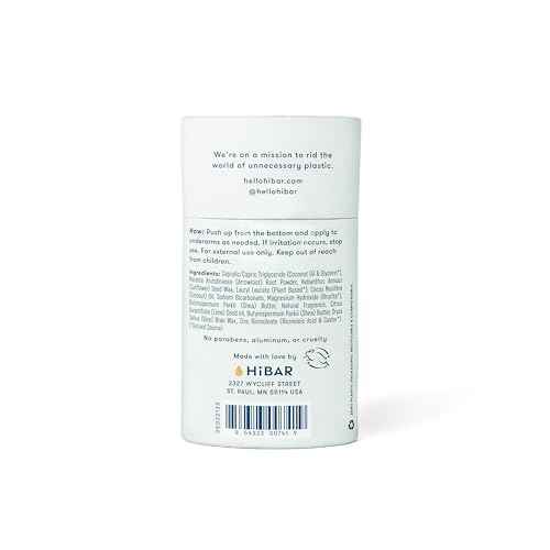 HiBAR - Bergamot & Cedar Plastic Free Deodorant - Natural Deodorant - All-Day Protection - With Sunflower Seed Wax, Rice Bran & Shea Butter - Plastic, Paraben & Aluminum-Free - Vegan - 3 Pack
