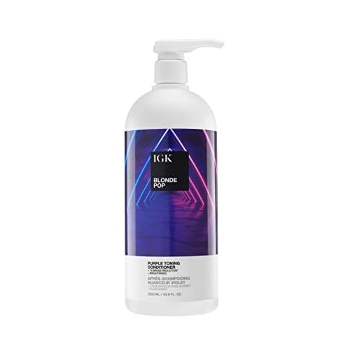 IGK BLONDE POP Purple Toning Conditioner | Brighten + Neutralize Brass | Vegan + Cruelty Free |
