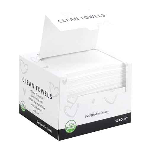 Disposable Face Towels, Biodegradable Facial Towels Clean Face Towels XL, Super Soft and Thick, Makeup Remover Dry Wipes, Face Cloths for Sensitive Skin, 10"¡¿12" 50 Count