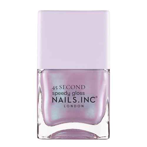 Nails Inc 45 Second Speedy Gloss, Lana, Lilac Shimmer, Metallic, No Chip, Long Lasting, Quick Dry, Air Dry, Professional Manicures & Pedicures, Fingernails & Toenails, Vegan Nail Polish, 0.47 Fl Oz