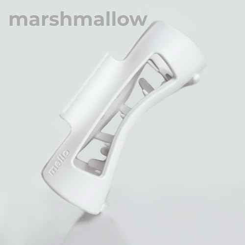 The Original Mello Hair Claw Clip Squishy Claw Clip Made in Korea Patent Pending 30021976 (Black, White, Brown, 3 Pack Medium)