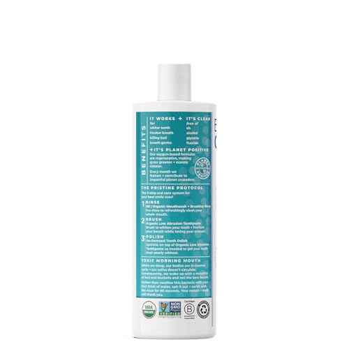 Essential Oxygen Certified BR Organic Brushing Rinse, All Natural Mouthwash for Whiter Teeth, Fresher Breath, and Happier Gums, Alcohol-Free Oral Care, Wintergreen, 16 Ounce