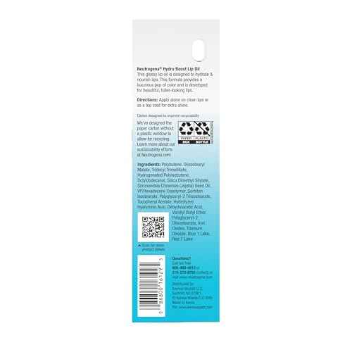 Neutrogena Hydro Boost Tinted Lip Oil with Hyaluronic Acid, Designed to Hydrate & Nourish While Providing a Luxurious Pop of Color for Fuller-Looking Lips, Mocha Mist, .2 fl. oz