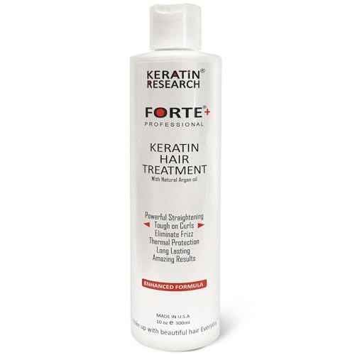 Keratin Research Keratin Forte Conditioner, 300ml, Unisex, Moroccan Argan Oil Enhanced Formula for Curly Hair