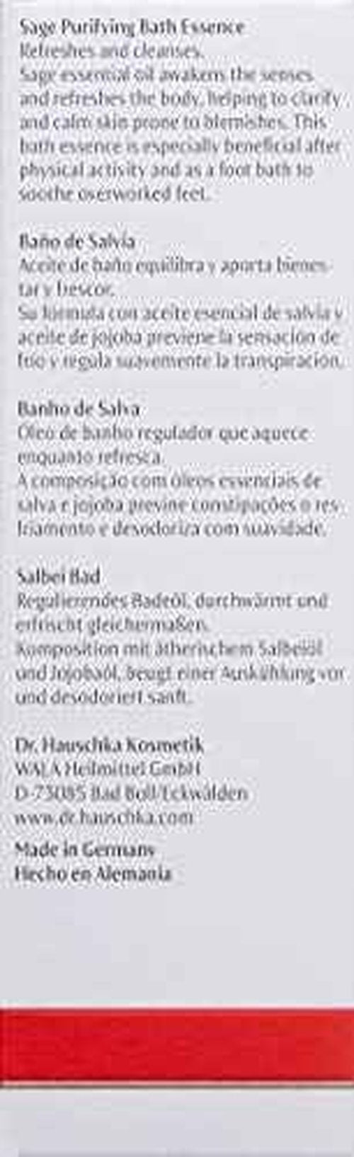 Dr. Hauschka Sage Purifying Bath Essence, 3.4 Fl Oz