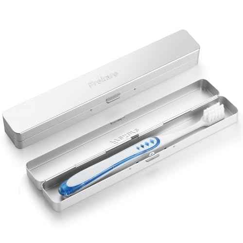 Toothbrush Travel Case Aluminum, Manual Tooth Brush Holder for Traveling, Portable Toothbrush Container for Bathroom, Camping, Business Trip, School (Silver)