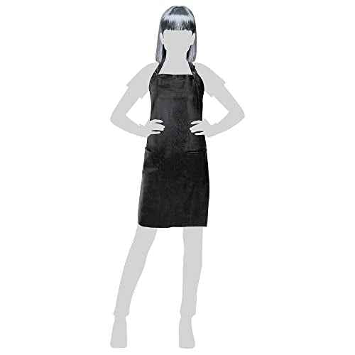 Fromm Apparel Studio Hair Stylist Apron in Black Embossed Pattern for Hair Salons, Barbers, Cosmetology Supplies - Waterproof, Chemical and Bleach Proof, Adjustable, Knee-Length Coverage, 25" x 34"
