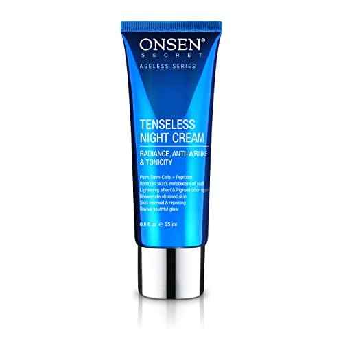 Onsen Secret Wrinkle Repair Tenseless Night Face Cream - Dermatologist Recommended Anti-Wrinkle, Radiance and Tonicity Cream - Anti Aging Ultra Boost Facial Creme for Dry Skin & Age Spots (0.8 Fl Oz)
