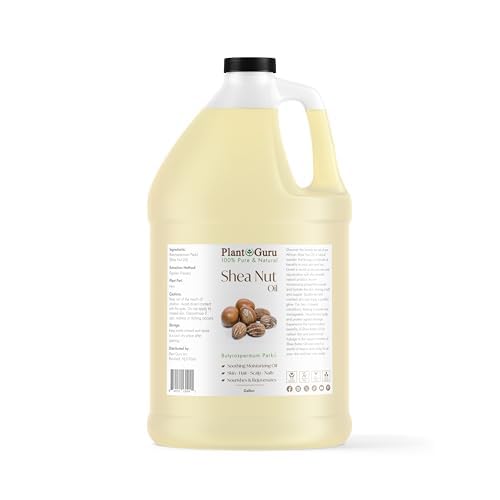 Plant Guru African Shea Nut Butter Oil Gallon 7.5 lbs. Bulk 100% Pure Natural Skin, Face, Hair Growth And Moisturizer. DIY Body Butters, Lotions, Creams, Lip Balm And Soap Making.