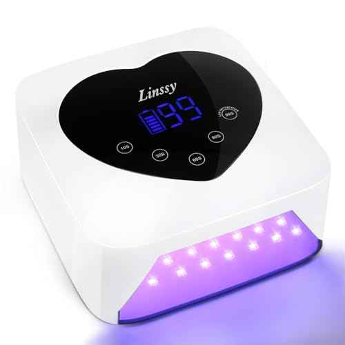 Nail Lamp,Cordless UV Led Nail Lamp 72W Rechargeable Nail Dryer with 5 Timer Setting,Professional Nail Light with Cute Heart Shape Large LCD Display