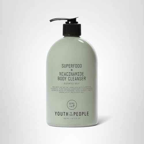 Youth To The People Superfood + Niacinamide Body Wash, Full Size (16.4 fl oz), Kale + Green Tea Cleanser with Nourishing Vitamins + Antioxidants, Improves Skin Texture + Dullness, Scented, Vegan