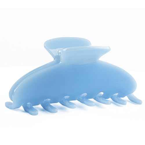 MAORULU Cute Claw Clip for Women ? 4'' Large Acetate Hair Clips for Thick Thin Curly Long Hair, Durable Hair Clamps Non-slip Jaw Clip, Strong Hold, Stylish French Design (Baby Blue)