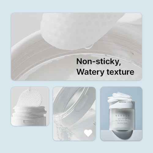 Needly Daily Toner Pad I Exfoliating Pads for Face with BHA & PHA, Deep Hydration, Pore Minimizer for Face, Centella, Tea Tree, High Volume Essence, Extra Large Cotton Pad, Korean Skin Care (80 Pads)