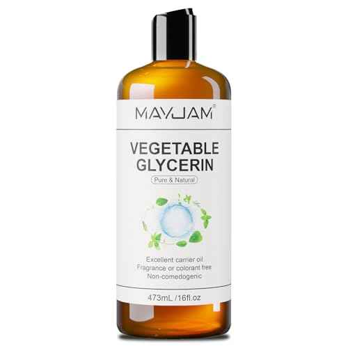 MAYJAM 100% Natural & Pure Vegetable Glycerine, 16 fl. oz. Vegetable Glycerin Liquid Body Oil for Skin, Face, Hair Care, Massage Oil for Moisturizing and Hair Benefits, Carrier Oil for Essential Oils