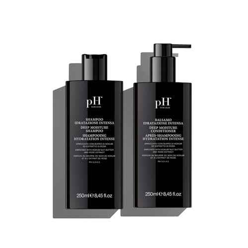 pH PURE HAIR Deep Moisture Shampoo & Conditioner Set - Moisturizing Formula For Dry Damaged Hair - Enriched with Kokum Nut Butter and Rose Extract - 8.45 Oz (Pack of 2)