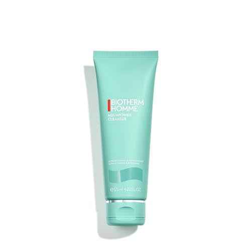 Biotherm Homme Aquapower Cleanser for Oily and Dry Skin with Oligo Elements, Delivers a Clean, Fresh, and Hydrated Complexion, Suitable for Shaving Prep, Tube, 4.2 Fl. Oz.