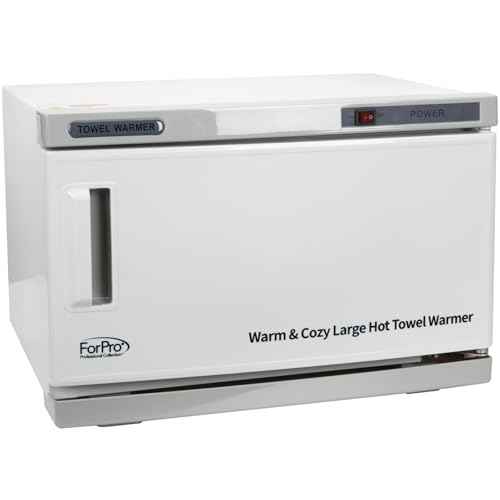 ForPro Warm & Cozy Hot Towel Warmer, Large 16L Capacity Cabinet, Stainless Steel Rack, White