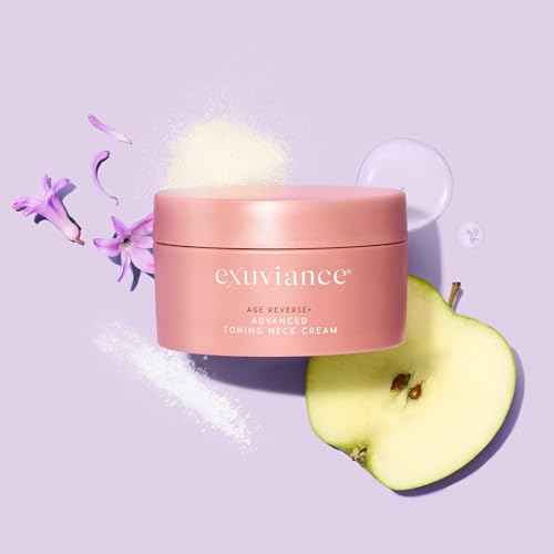 EXUVIANCE AGE REVERSE+ Toning and Firming Neck Cream, Tightens Fine Lines and Wrinkles, Evens Tone, Anti-Aging D?colletage Moisturizer with Advanced Peptide Formula, Bakuchiol, Vitamin E, 4.4 oz