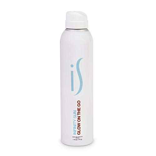 Infinity Sun, Glow on the Go | Quick drying, non-sticky Self Tanner Bronze Spray, Sunless Tanning and Antiaging Skin Care Spray for all Skin Tones | Natural Ingredients Streak Free | 3.4 fl oz