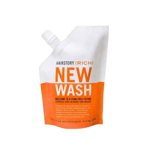 Hairstory New Wash Rich Refill, Ultra-Moisturizing Cleansing Cream for Dry & Thick Hair, Detergent Free Shampoo & Conditioner Alternative, Restores Softness & Shine, 8oz