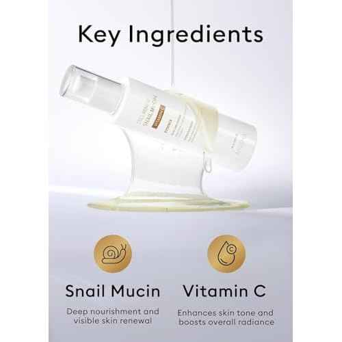 MISSHA Cell Renew Snail Mucin Vitamin C Essence Serum 3.38 Fl oz - Hydrating Korean Skincare for Glass Skin, Snail Mucin Serum for Improved Skin Texture & Complexion