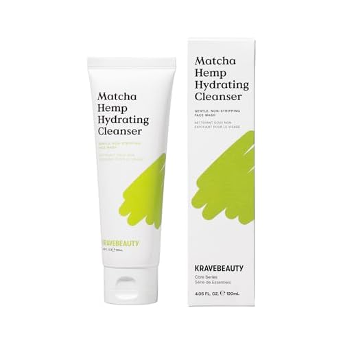 KraveBeauty Matcha Hemp Hydrating Cleanser ? Korean-Inspired Gentle Daily Face Wash, Hydrating & Non-Stripping, Hemp & Matcha, Vegan & Cruelty-Free, 4.05 fl oz