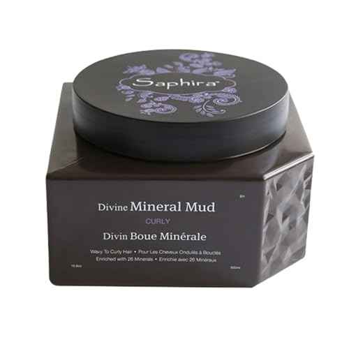 Saphira Divine Mineral Mud for Curly and Wavy Hair, Hair Moisturizer and Deep Conditioning Hair Mask for Shine and Bounce, Sulfate-Free, Paraben-Free, Vegan, 16.9 Ounce