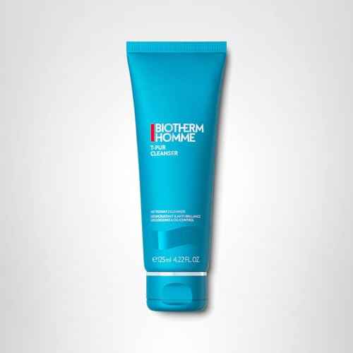 Biotherm Homme T-Pur Cleanser, a Clay-Like Unclogging And Purifying Facial Cleanser For Men with Normal to Oily Skin, with Sea Minerals, Zinc & mineral pearlite, Anti-Oil & Shine, 4.2 Fl. Oz.