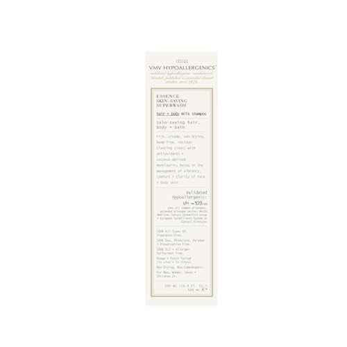 VMV HYPOALLERGENICS Hypoallergenics Essence Skin-Saving Super Wash Hair and Body Milk Shampoo 16.9 Fl Oz (Pack of 1)