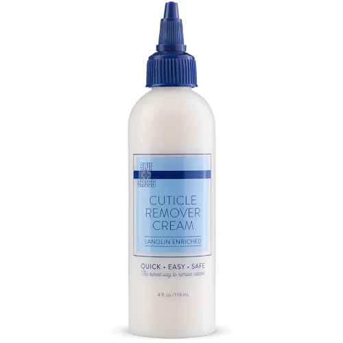 Blue Cross Cuticle Remover Cream for Dry Damaged Cuticles, Moisturizing Cuticle Softener for Nails, Professional Nail Care for Dry Manicures, Brittle Hang Nails, Made in USA, 4oz