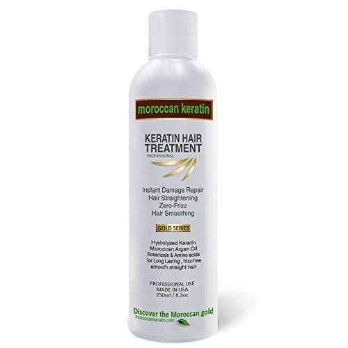 GOLD SERIES Most Effective Brazilian Keratin Hair Treatment 8oz Blowout Straightening Complex Global With Argan Oil Proven Formula Natural Organic Results Keratina Para Alisar El Pelo
