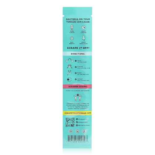 ScrapeYourTongue - #1 Daily Tongue Scraper for Oral Health. 100% Recyclable, Reusable, and Gag Proof Tongue Cleaner (4 Count (Pack of 1))
