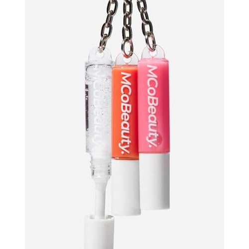 MCoBeauty - Lip Gloss Trio - 3-in-1 Gloss Keyring with Three Shades for On-the-Go Hydration & Shine - Vegan, Cruelty-Free Lip Makeup - Stocking Stuffers for Teen Girls and Women, Christmas Gifts
