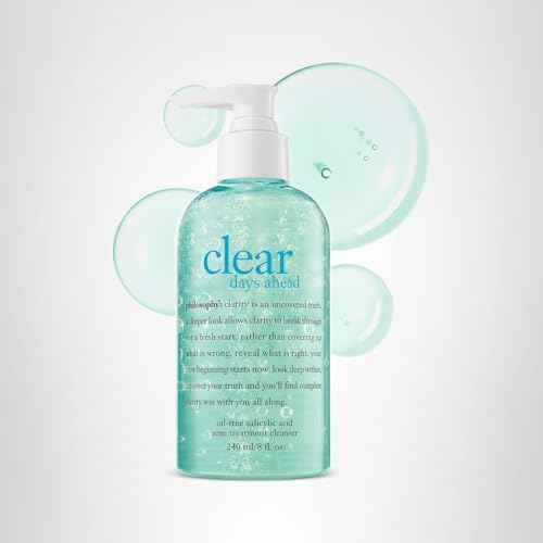 philosophy clear days ahead oil-free acne treatment facial cleanser - face wash with salicylic acid - effectively reduces breakouts - 8 fl oz