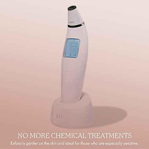 Exfora Facial Microdermabrasion Wand by Vanity Planet - Acne Treatment Reduce Wrinkles & Fine Lines - 4 Interchangeable Heads & Dual Charging Mode - Exfoliating Facial Cleanser for All Skin Types