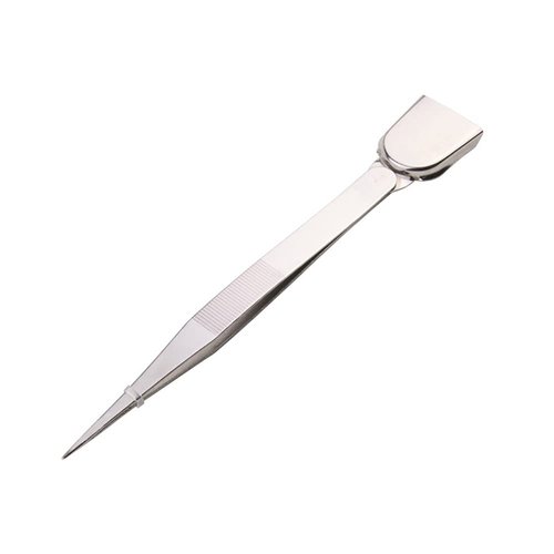 1 Piece Stainless Steel Tweezer with Shovel Stainless Steel Handy Tweezer with Shovel Diamond Gem Tweezers Jewelry Tweezers with Scoop Gems Pick Up Beads Tools for Beads Gems Diamond