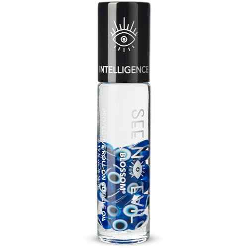 Blossom Cuticle Oil, See No Evil Scented Roll on Cuticle Oil for Nails, Rollerball Application for Nail Support, Cruelty Free, 0.19oz, Intelligence Jasmine