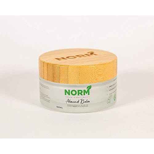 Almond Hand & Body Balm With 100% Natural Ingredients, Eco-Friendly Recyclable Glass Container With Bamboo Lid, Cruelty-Free - 100ml