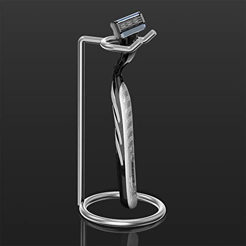 Linkidea Safety Razor Holder Stand, Shaving Razor Stand Deluxe Men's Stainless Steel Travel Shave Razor Holder - 4.7" (Silver 12cm)