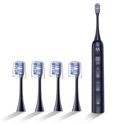 Sonic Electric Toothbrush for Adults&Teens - 180 Days Battery Life, Seamless Button&48000RPM Rechargeable Tooth Brush, 4 Replacement Heads for Deep Clean/Smart Timer/4 Brushing Modes/IPX8
