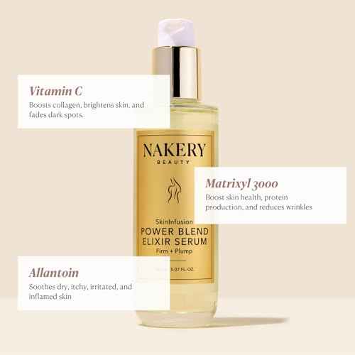Nakery SkinInfusion Facial Oil Serum (5.07 Fl Oz), Anti Aging Collagen Serum with Hyaluronic Acid, Matrixyl 3000 and Vitamin C Oil, Moisturizing Brightening Treatment for Dark Spots and Dry Skin