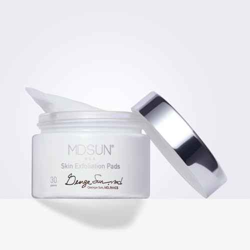 MDSUN Skin Exfoliation Pads, Exfoliating Treatment, Remove Pore-Clogging Debris, Minimize Breakouts, Improve Skin Tone, Refine Skin Texture (Glycolic Acid 20%, Gluconolactone 15%, etc) 30pcs