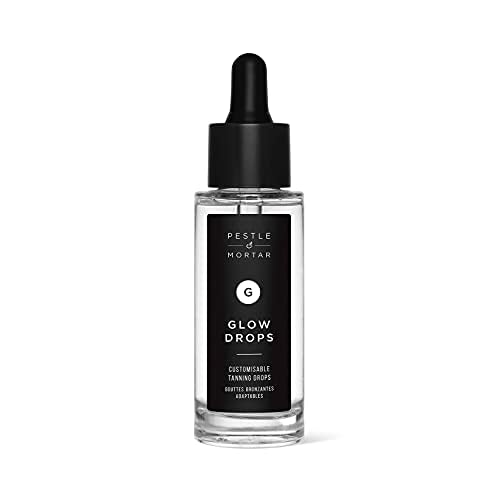 Pestle & Mortar Glow Drops - Customisable Sunless Self-Tan with Hyaluronic Acid. Effortless, Even Tanning, Super-Hydrating, Works Alongside Your Regular Skincare Products - For Men & Women- 30ml