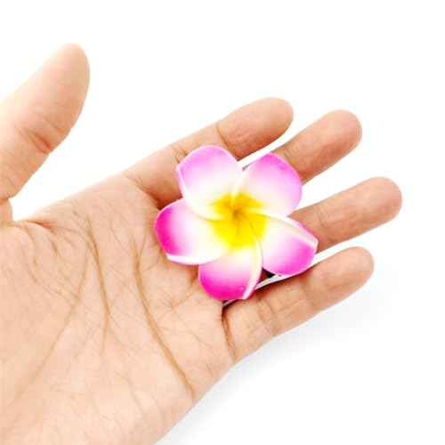 40PCS Frangipani Artificial Foam Hair Clips for Bridal, Wedding, Luau, Beach, Tropical Party Decorations