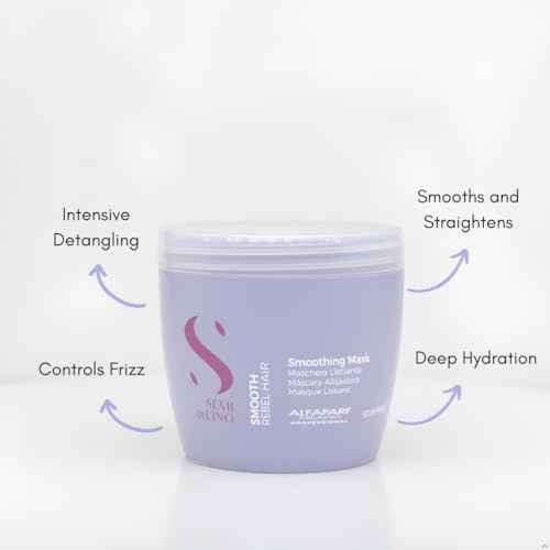 Alfaparf Milano Semi Di Lino Smooth Mask for Frizzy and Rebel Hair - Intensive Detangling Hair Treatment - Controls Frizz - Straightens and Hydrates Unruly Hair